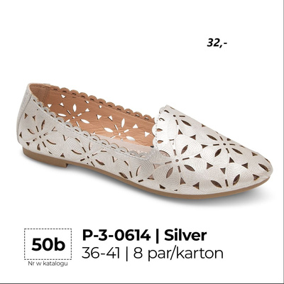 Balerinki damskie 3-0614.SILVER (36/41,8par)