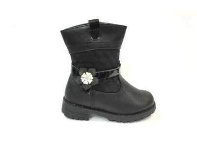 Botki dziewczęce 3AD1706-1.BLACK (25/30,8par)