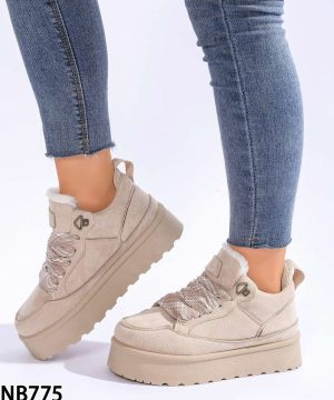 Botki damskie ocieplane 7ANB775.BEIGE (36/41,12par)