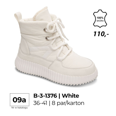 Botki damskie  7AB-3-1376.WHITE  (36/41,8par)