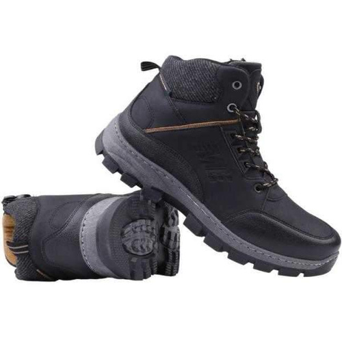 Trzewiki męskie A2040-1.BLACK/CAMEL (41/46,8par)