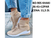 Buty sportowe damskie BO-905.KHAKI (36/41,12par)