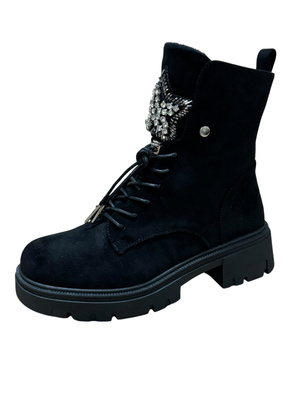 Botki damskie ocieplane 7AA-921.BLACK (36/41,12par)