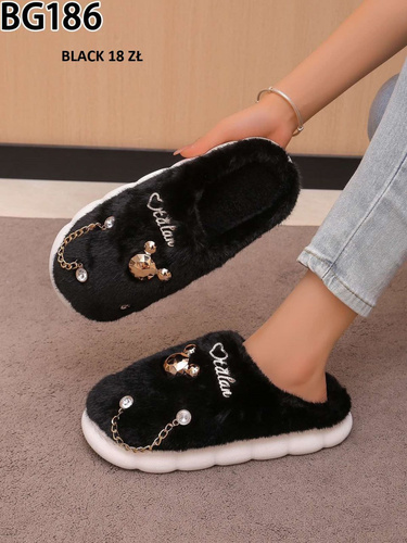 Kapcie damskie BG186.BLACK (36/41,12par)