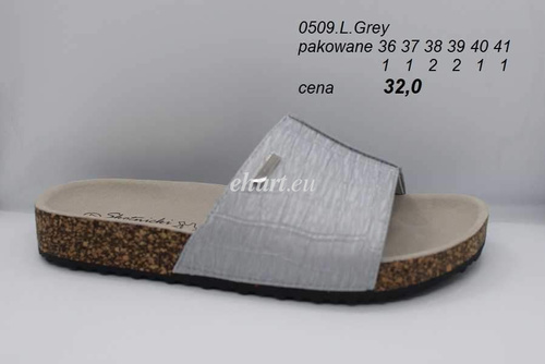 Klapki damskie 7A0509.LGREY (36/41,8par)