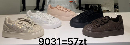 Buty sportowe damski e9031.WHITE (36/41,12par)