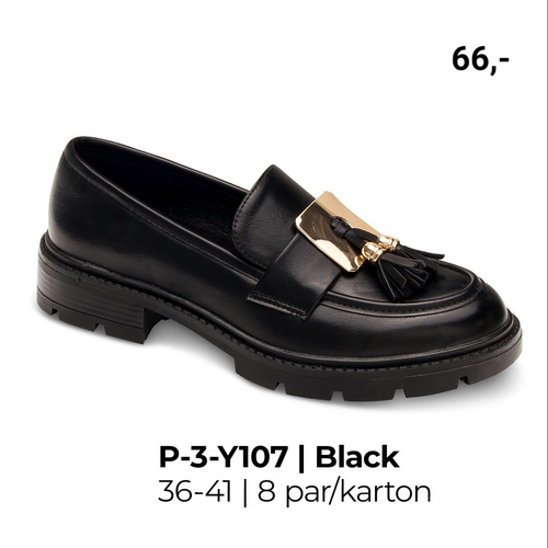 Półbuty damskie 3-Y107.BLACK (36/41,8par)