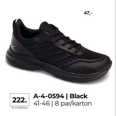 Buty sportowe męskie 4-0594.BLACK (41/46,8par)