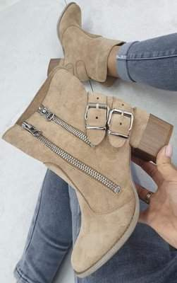 Botki damskie A6110-63.KHAKI (36/41,12par)