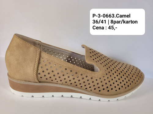 Półbuty damskie 3-663.CAMEL (36/41,8par)