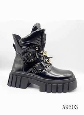 Botki damskie 7AA9503.BLACK Ocieplane (36/41,12par)