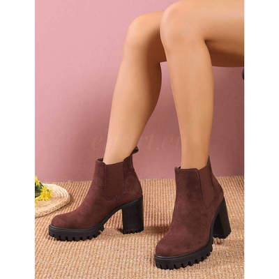 Botki damskie ocieplane 7ADA107.BROWN  (36/41,12par)