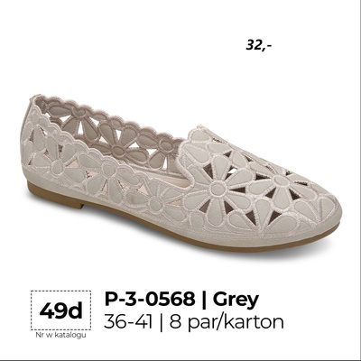 Balerinki damskie 3-0568.GREY (36/41,8par)