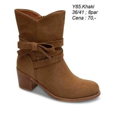 Botki damskie 7AY85.KHAKI (36/41,8par)