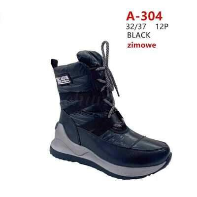Botki dziewczęce 5AA-304.BLACK (32/37,12par)