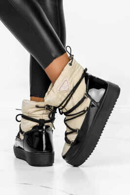 Botki damskie   7AHY845-63A.KHAKI/BLACK    (36/41,12par)