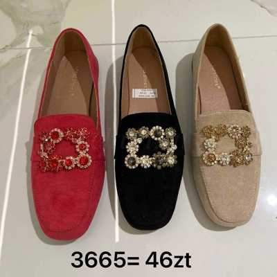 Balerinki damskie 7A3665.BLACK, BEIGE, FUSHIA (36/41,12par)