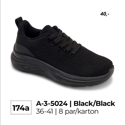 Buty sportowe damskie 3-5024.BLACK (36/41,8par)