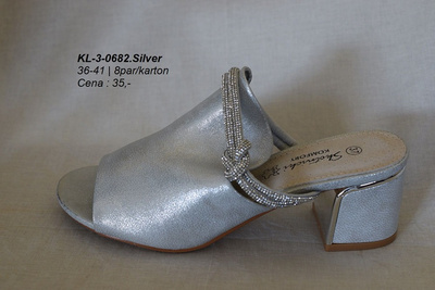 Klapki damskie 3-0682.SILVER (36/41,8par)