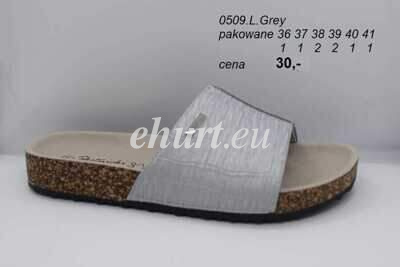 Klapki damskie 7A0509.LGREY (36/41,8par)