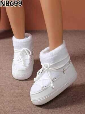 Botki damskie 7ANB699.WHITE ocieplane (36/41,12par)