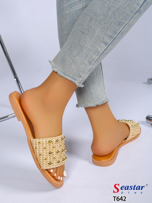 Klapki damskie T642.BEIGE  (36/41,12par)