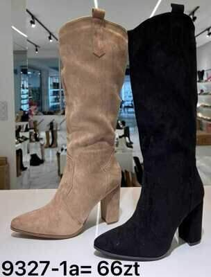 Kozaki damskie 7A9327-1A.BLACK, BEIGE (36/41,12par)