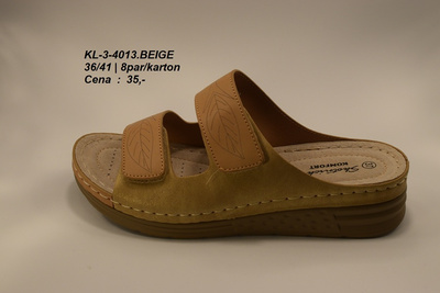 Klapki damskie 3-4013.BEIGE (36/41,8par)