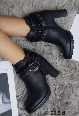 Botki damskie ocieplane 7AF6026.BLACK (36/41,12par)