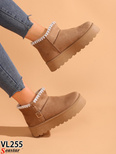 Botki damskie ocieplane VL255.CAMEL (36/41,12par)