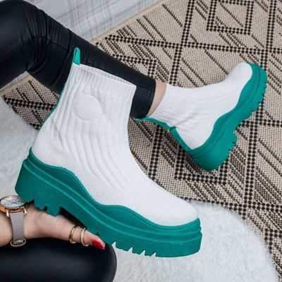 Botki damskie 7AAD597.WHITE/GREEN (36/41,12par)