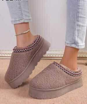 Botki damskie ocieplane  7AVL244.KHAKI    (36/41,12par)