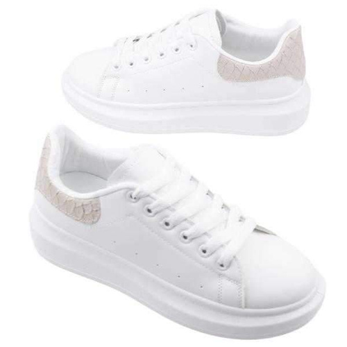 Buty sportowe damskie B1238-4.WHITE/GOLD (36/41,12par)