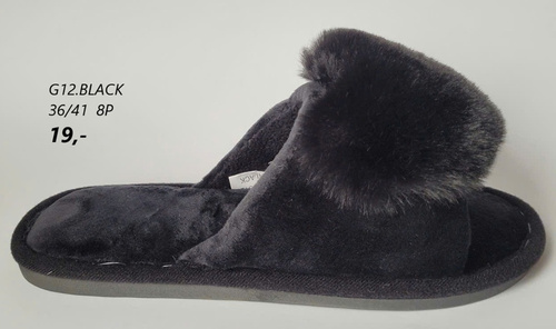 Kapcie damskie G12.BLACK (36/41,8par)