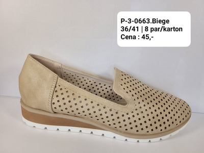 Półbuty damskie 3-663.BEIGE (36/41,8par)
