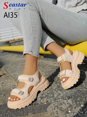 Sandały damskie AI35.KHAKI (36/41,12par)