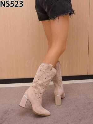 Kozaki damskie  7ANS523.BEIGE  Nieocieplane (36/41,12par)