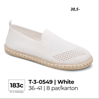 Balerinki damskie 3-0549.WHITE (36/41,8par)