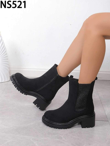 Botki damskie NS521.BLACK Ocieplany (36/41,12par)