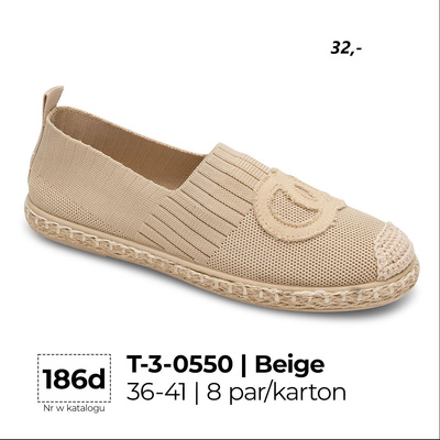 Balerinki damskie 3-0550.BEIGE (36/41,8par)