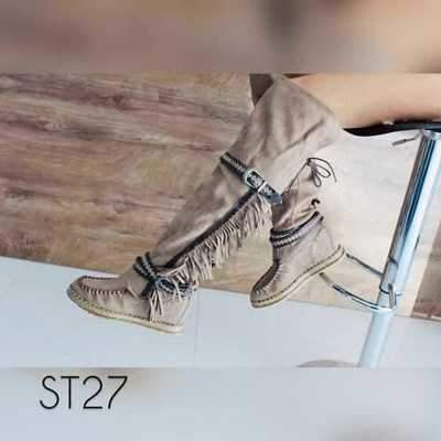 Kozaki damskie 7AST27.KHAKI Ociepalne (36/41,12par)