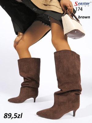 Kozaki damskie  7A174P.BROWN (36/41,12par)