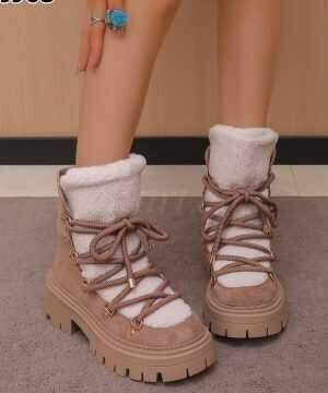 Botki damskie ocieplane JJ63.KHAKI (36/41,12par)