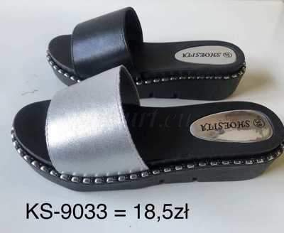 Klapki damskie 7AKS-9033.BLACK, SILVER (36/41,12par)