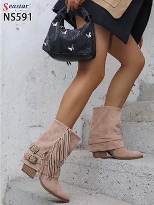 Botki damskie ocieplane NS591.BEIGE (36/41,12par)