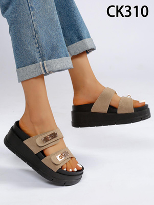 Klapki damskie CK310.KHAKI (36/41,12par)