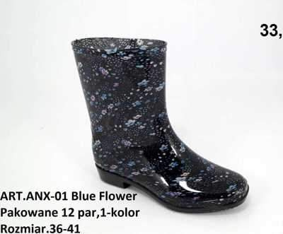Kalosze damskie 7AANX-01.BLUEFLOWER (36/41,12par)