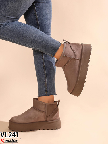 Botki damskie ocieplane 7AVL241.KHAKI (36/41,12par)