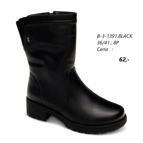 Botki damskie 7AB-3-1391.BLACK (36/41,8par)