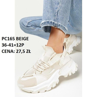 Buty sportowe damskie PC165.BEIGE (36/41,12par)